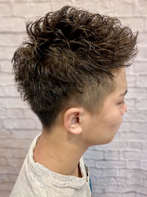 束間パーマショート