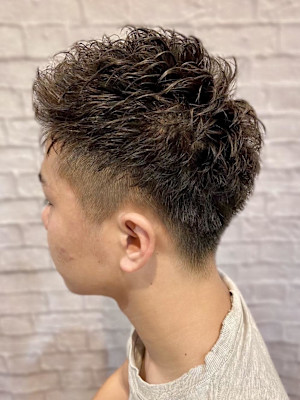 束間パーマショート