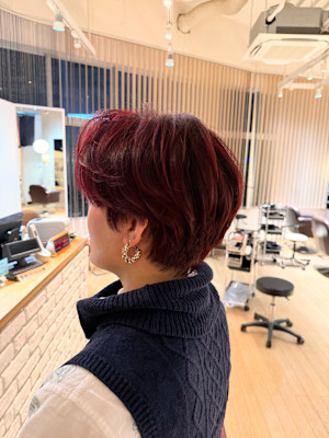 白髪ぼかしハイライト/ショートカット