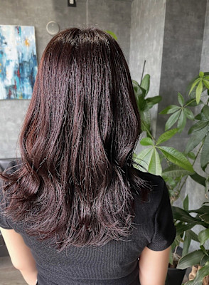 ラベンダーブラウン/艶感カラー/ミディアム/ロング