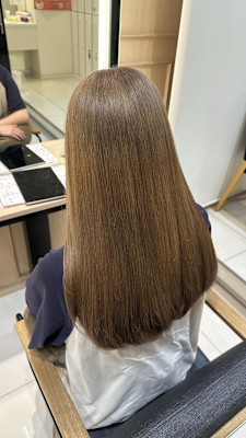 透明感カラー/ブリーチなしWカラー/髪質改善/伊勢原