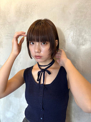 フェイスレイヤー/切りっぱなしボブ/ワイドバング/ボブ