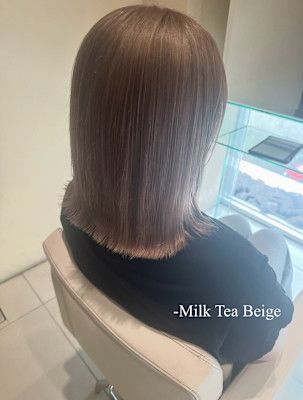 ミルクティーベージュ/切りっぱなし/Wカラー