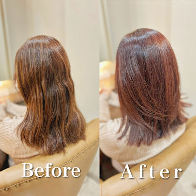 白髪ぼかし(ピンク系)白髪キレイにマイナス10歳