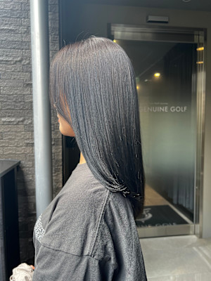 艶髪セミロング×マットグレージュ