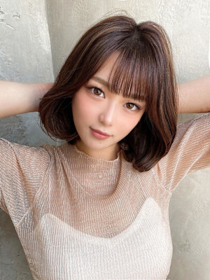 30代40代ぎりぎり結べる切りっぱなしボブ/タッセルカット