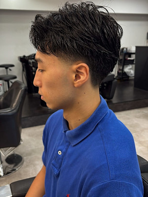 バーバーテーパーフェードラフセンターパート/渋谷/代々木