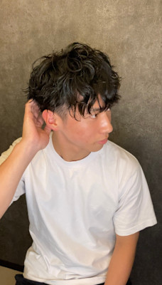 マッシュショート/メンズ/スパイラルパーマ/大学生