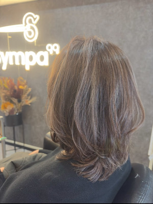 ミディアム/レイヤー/ハイライト/白髪ぼかし