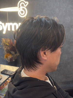 センターパート/ウルフ/ハイライト/メンズ