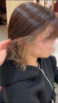 透明感カラー/ブリーチなしWカラー/髪質改善/伊勢原