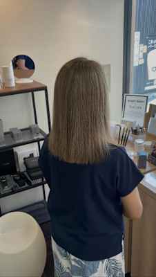 くびれヘア/アプリコットオレンジ/夏のヘアアレンジ