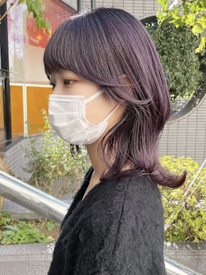 ラウンドバング/モーブピンク/ハッシュボブ