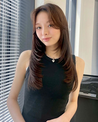 10代20代30代大人可愛い韓国風シースルーバングくびれへア