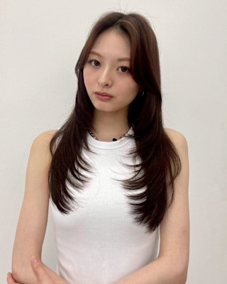 20代30代2wayバング韓国風アッシュブラウンオルチャン