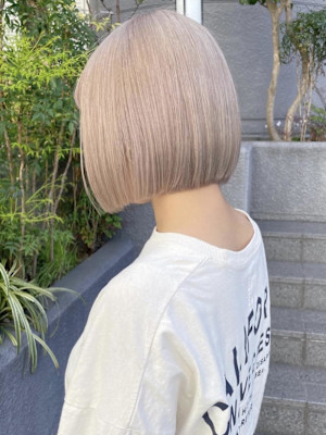ホワイトブロンド/ハッシュボブ/パールベージュ/エンドカラー