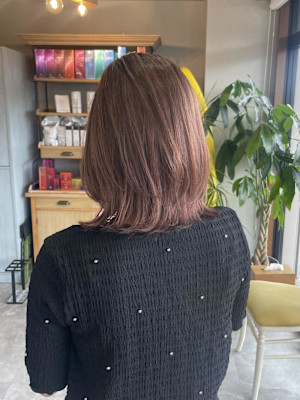 大人可愛い/ピンクベージュ/レイヤーカット