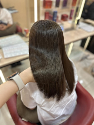 透明感カラー/ブリーチなしWカラー/髪質改善/伊勢原