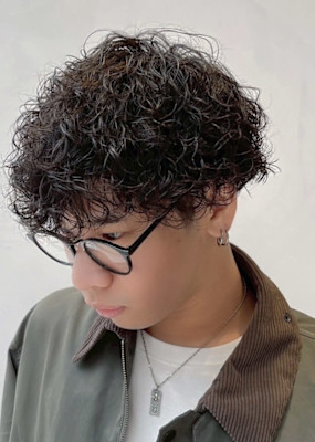 緩めシャドウパーマ波巻きパーマツイストスパイラルパーマ