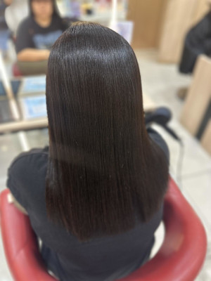 透明感カラー/ブリーチなしWカラー/髪質改善/伊勢原