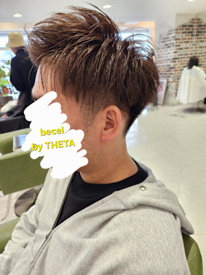 ツーブロック×アップバング