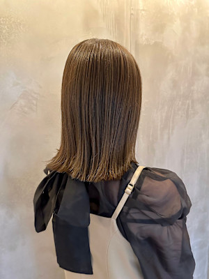 池袋 髪質改善 切りっぱなし オリーブブラウン♪