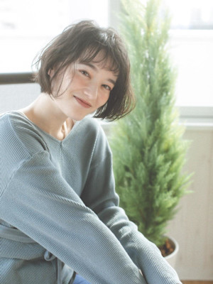 ショートボブ　ナチュラル　パーマ