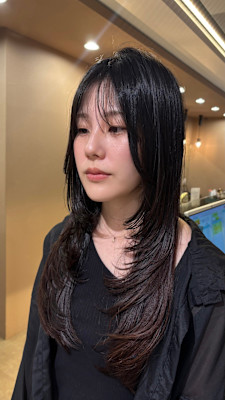 韓国風レイヤーカット/レイヤーカット/ロングレイヤー