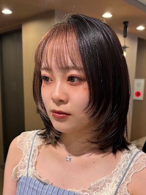 顔周りレイヤー/レイヤーカット/ミディアムレイヤー