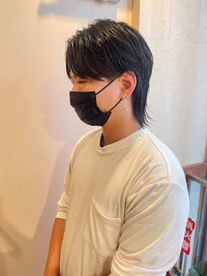 【かな】メンズ/センターパートウルフ