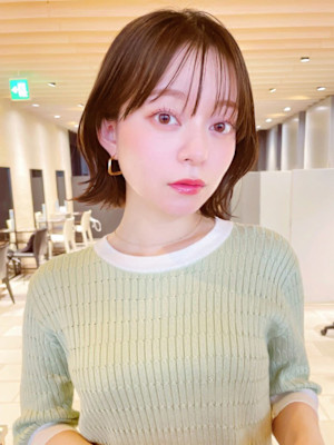 ショートミディ/レイヤーカット/ブラウン