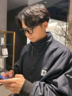 メンズ/ナチュラル/センターパート/ニュアンス