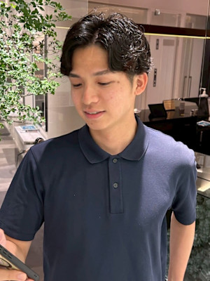 メンズショート/ナチュラル/センターパート