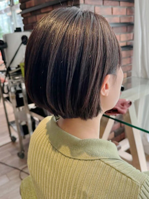乾かすだけふんわりショートボブ*白髪染め*30代40代50代