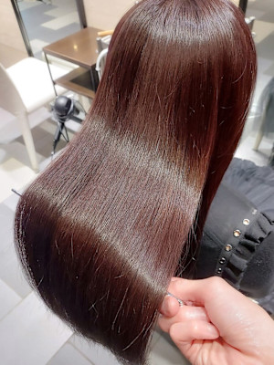 縮毛矯正×レッドブラウン