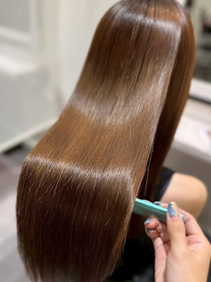 縮毛矯正×オレンジブラウン