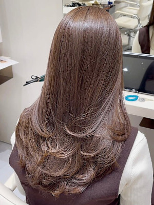レイヤーカット/ロングレイヤー/シアーブラウン/髪質改善