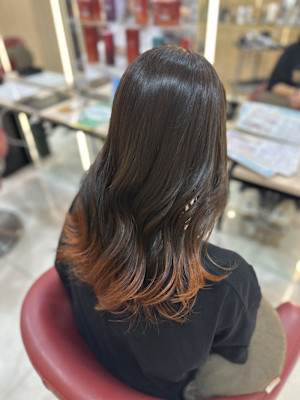 透明感カラー/ブリーチなしWカラー/髪質改善/伊勢原