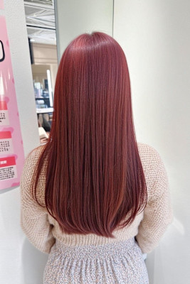 透明感カラー/ブリーチなしWカラー/髪質改善/伊勢原