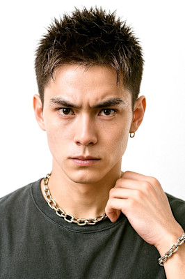 サーフカール&ブルーブラック　フェザーパーマ