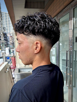 【大村指名】メンズカットスキンフェードパーマ