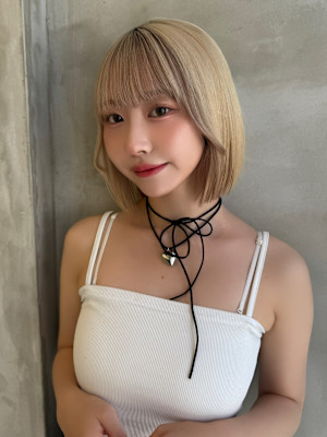 レイヤーボブ×ハイトーン[心斎橋/髪質改善]