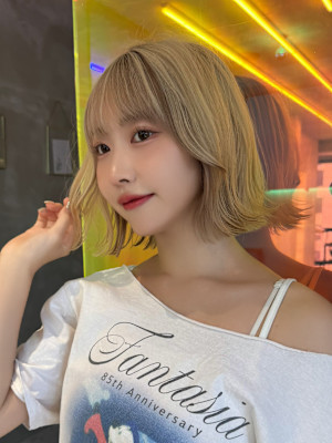 レイヤーボブ×ハイトーン[心斎橋/髪質改善]