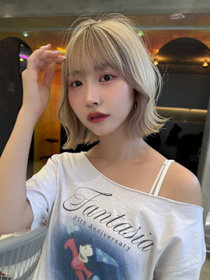 レイヤーボブ×ハイトーン[心斎橋/髪質改善]