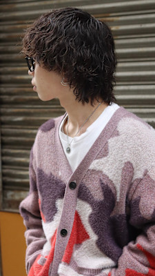 メンズウルフ　マッシュ　波巻きスパイラル　波巻きパーマ