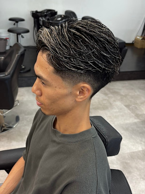 バーバーメッシュハイライトナチュラルバック/渋谷/代々木