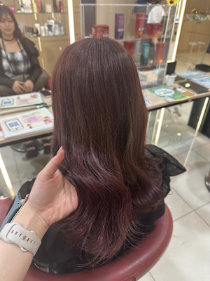 透明感カラー/ブリーチなしWカラー/髪質改善/伊勢原