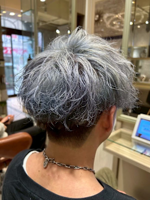 シルバーグレーツーブロックショート