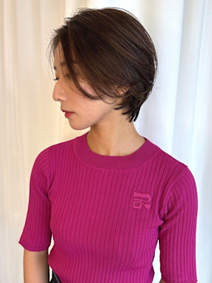 【MICHI 富田店　古作蓮】顔周りカット ブラウンカラー