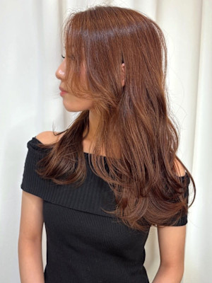 【MICHI 富田店　古作蓮】ブラウンカラー 顔周り 韓国風